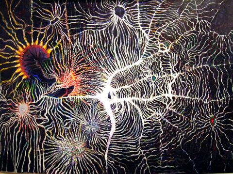 Contemporary Art By Miriam Brumer Marker And Acrylic On Mylar Painting
