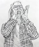 Artwork title: Woe Artwork medium Ebony pencil on paper